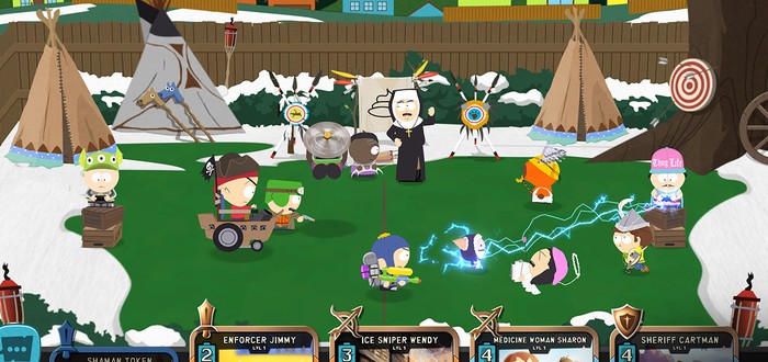 Gameplay in the mobile strategy game South Park